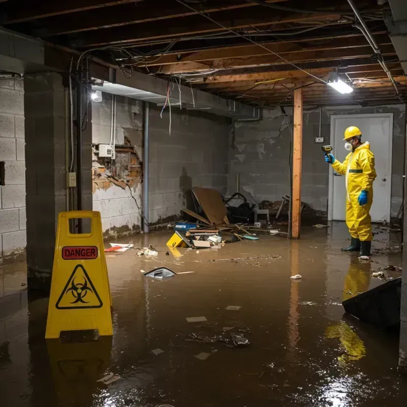 Flooded Basement Electrical Hazard in Norlina, NC Property